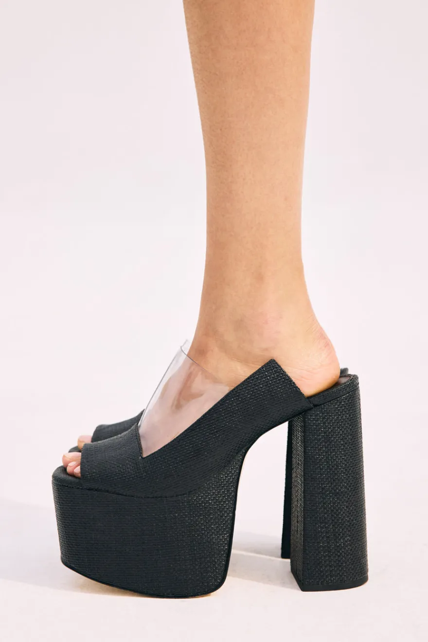 Outlet Cult Gaia Ziggy Platform Black Raffia