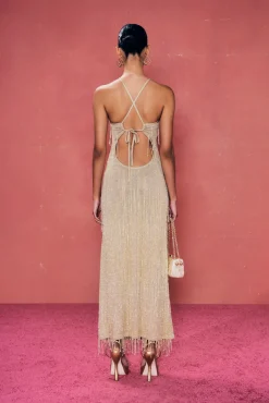 Discount Cult Gaia Zion Knit Gown Light Gold